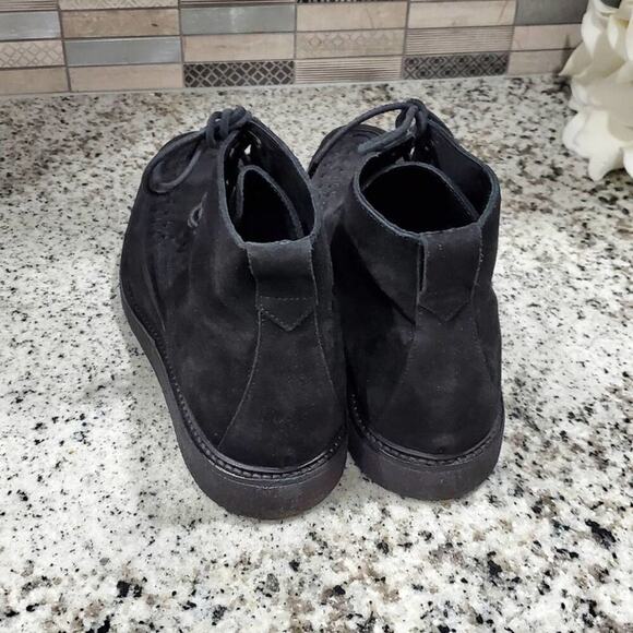 All Saints black suede leather lace up hiking Chukka combat boots men's size 11 - Picture 12 of 16